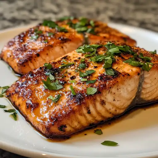 Somon la airfryer gătit perfect, cu crustă crocantă, interior suculent și pătrunjel proaspăt deasupra