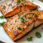 Somon la airfryer fraged și suculent, gătit perfect cu condimente și verdeață proaspătă