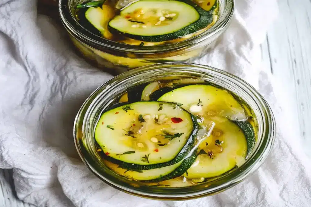 Cum să faci cei mai buni dovlecei marinați acasă – Secretul Irinei din Cluj 9 Dovlecei marinați în borcane mici, aromați cu ierburi și condimente naturale