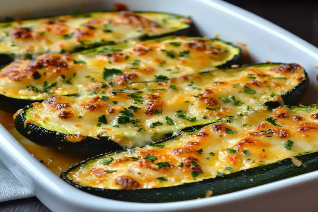 Rețete cu dovlecei cu brânză rumeniți la cuptor – bărcuțe fragede cu crustă aurie