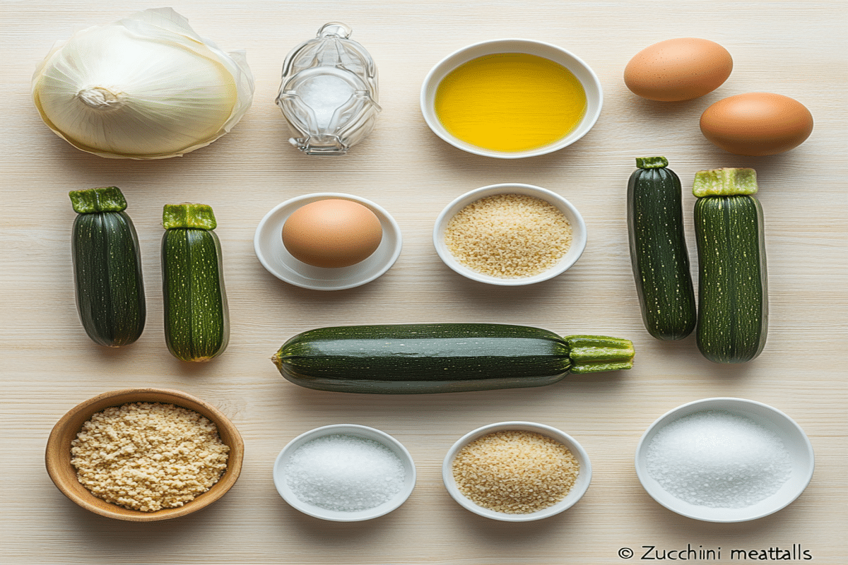 Ingrediente pentru chiftele de dovlecei Ingrediente pentru chiftele de dovlecei reteta aranjate tip flatlay