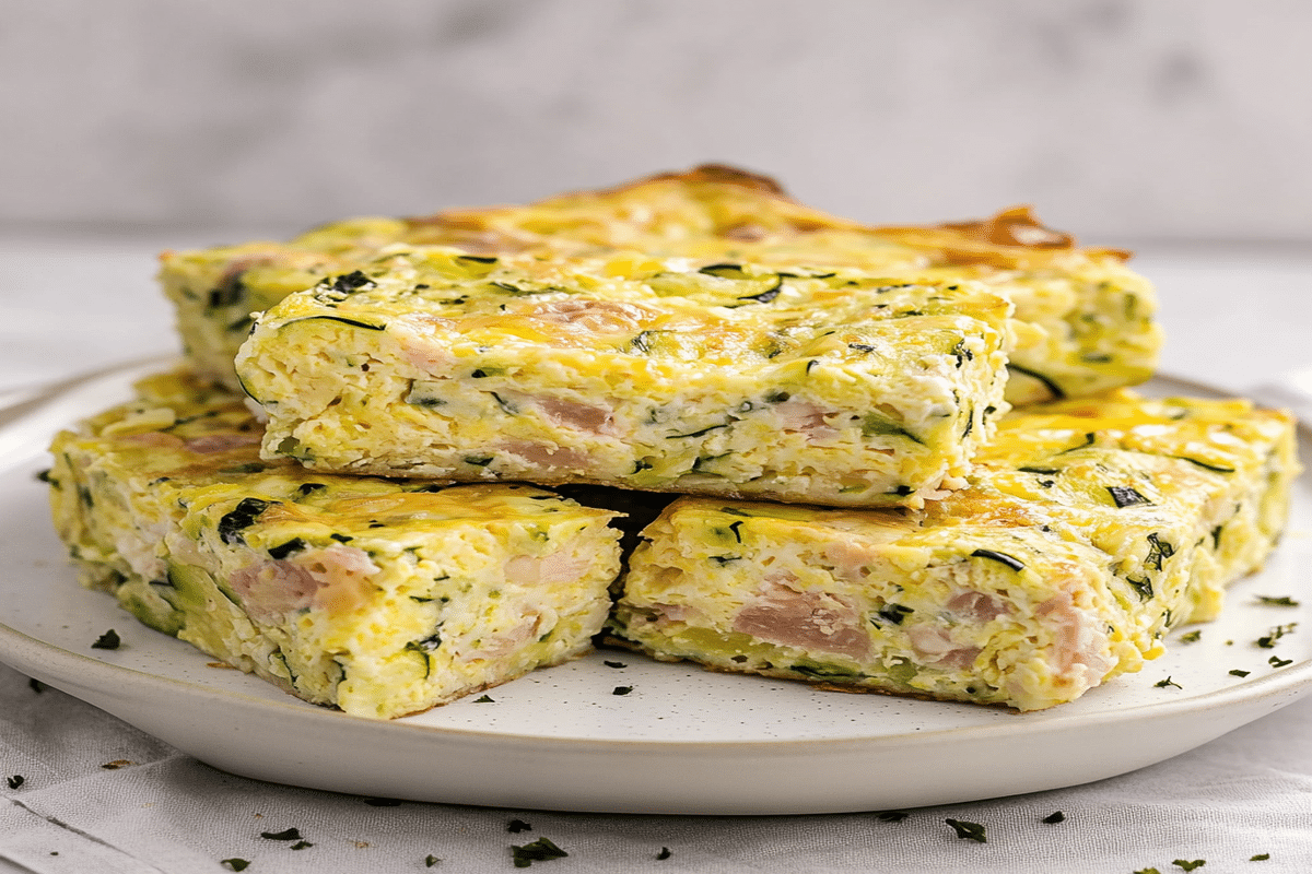 Dovlecei pane la cuptor cu ou – Uimitor de buni și ușor de făcut 4 Porții de dovlecei pane la cuptor cu ou, tăiate în cuburi și așezate pe farfurie.