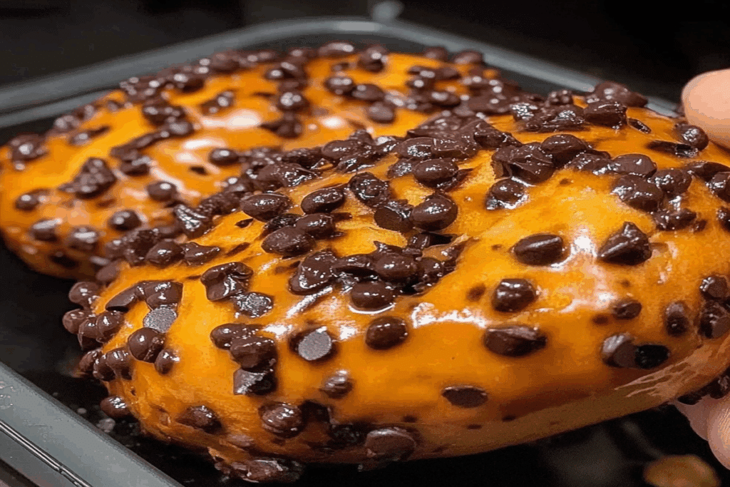 Două gogoși la airfryer fără dospire cu ciocolată topită