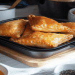 Plăcintă cu dovleac la Airfryer prezentate pe o tavă elegantă