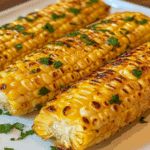 Porumb la airfryer rumenit și presărat cu verdeață