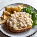 Rețetă salată de ton simplă – hrană sănătoasă, fără stres 7 Sandwich cu salată de ton simplă presărată cu topping crocant.