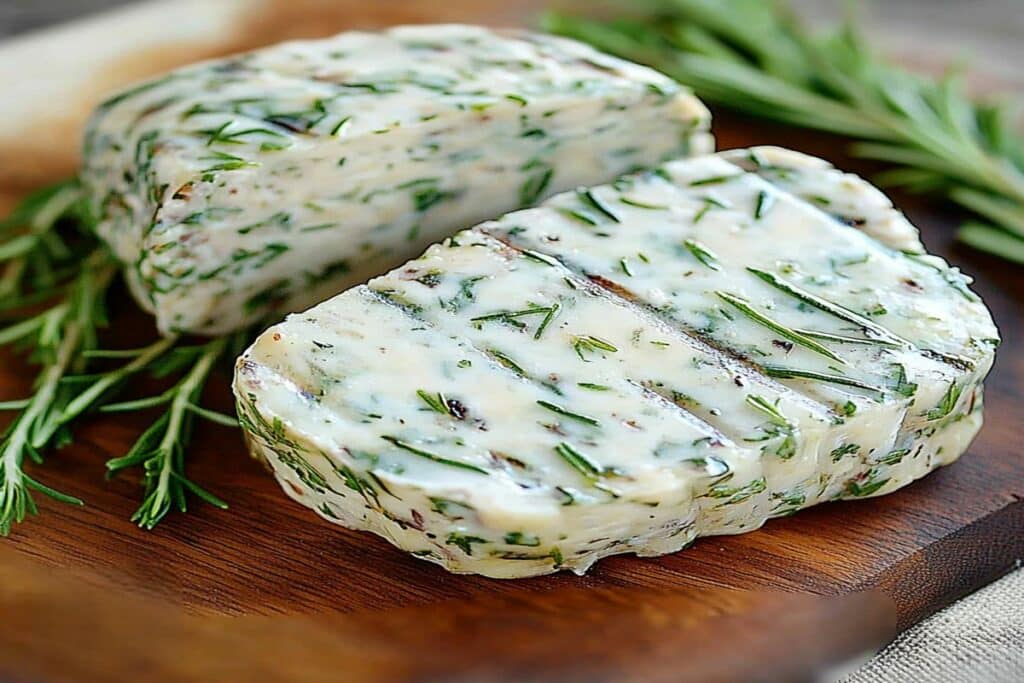 unt aromat cu ierburi proaspete pentru steak de vita la gratar