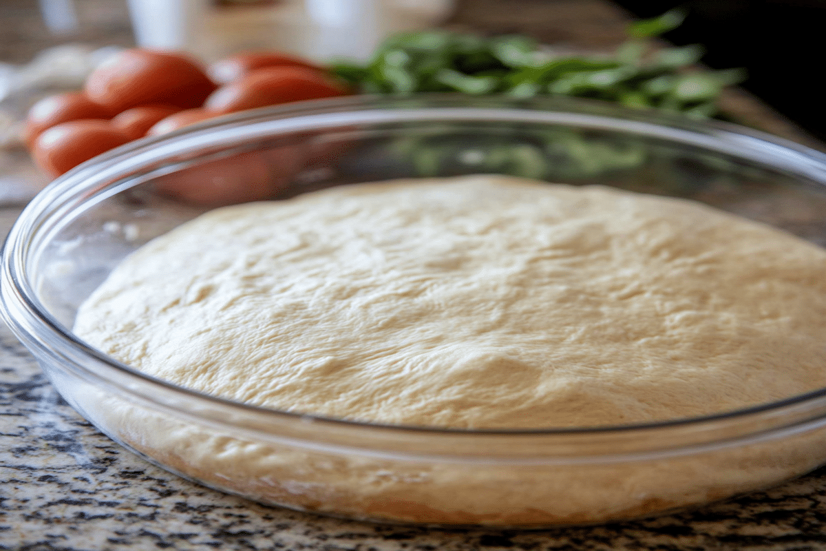 Reteta blat de pizza ca la pizzerie – aluat corect, rezultat garantat 6 Reteta blat de pizza ca la pizzerie cu salam picant, masline si mozzarella topita