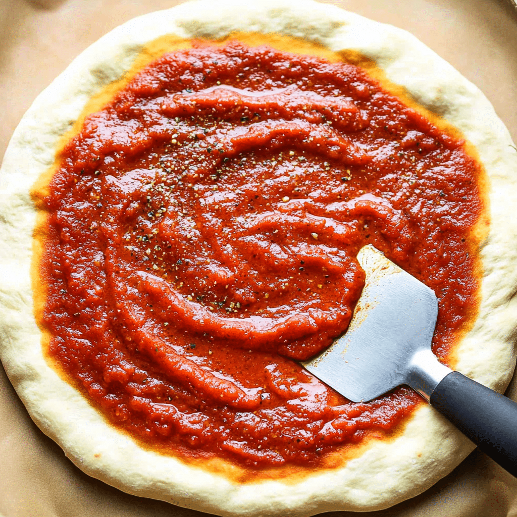 Reteta sos pizza de casa – cea mai practică variantă pentru acasă 8 reteta sos pizza de casa intins pe aluat crud, cu sos de rosii gros si condimentat