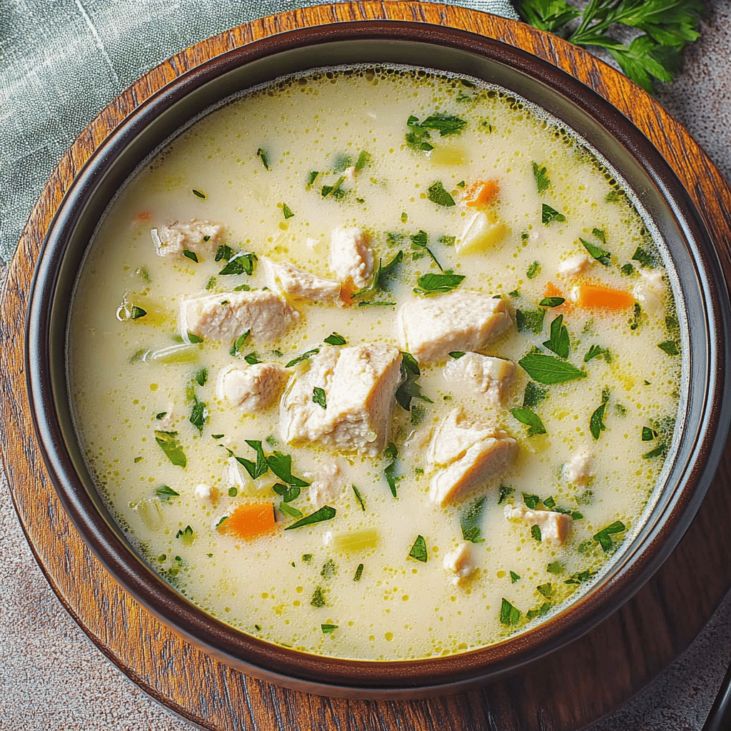 Ciorba radauteana de pui – cum iese perfect echilibrată 7 Ciorbă rădăuțeană servită rustic, cu pătrunjel proaspăt și legume