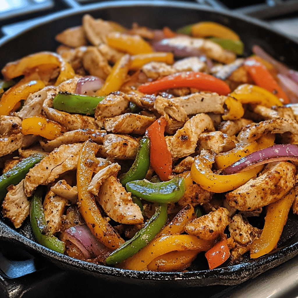 Fajitas de pui: cum obții gust mexican autentic în 35 de minute 5 Fajitas de pui servite direct din tigaie, cu tortilla pregătită alături