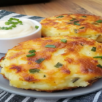 cartofi zdrobiți la air fryer porție dublă cu sos pentru dipping